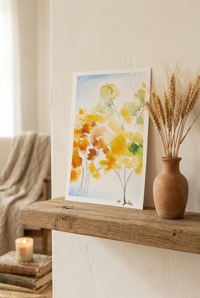 Breathe of Autumn watercolor painting by Haley Jula
